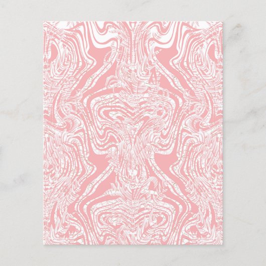 Een roze en wit abstract ontwerp op een witte acht flyer (Voorkant)