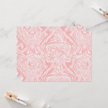 Een roze en wit abstract ontwerp op een witte acht