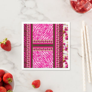 Een roze en wit behang met een kruis erop servet