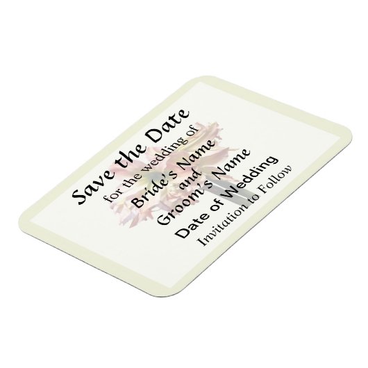 Een roze en witte Amaryllis sparen de Datum Magneet (Linkerzijde)