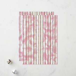 Een roze en witte gestreepte achtergrond feestdagenkaart