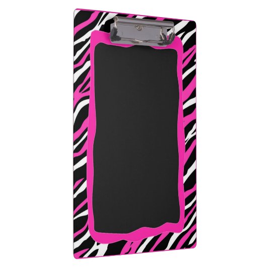 Een roze en witte zebraafdrukklembord klembord (Rechts)