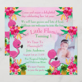 Een roze Flamingo Flamingling 1st bday Party nodig Kaart (Voorkant / Achterkant)