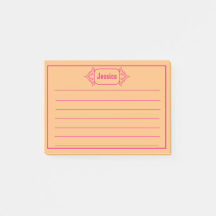 Een roze  gepatterde titel Afbeelding Post-it® Notes