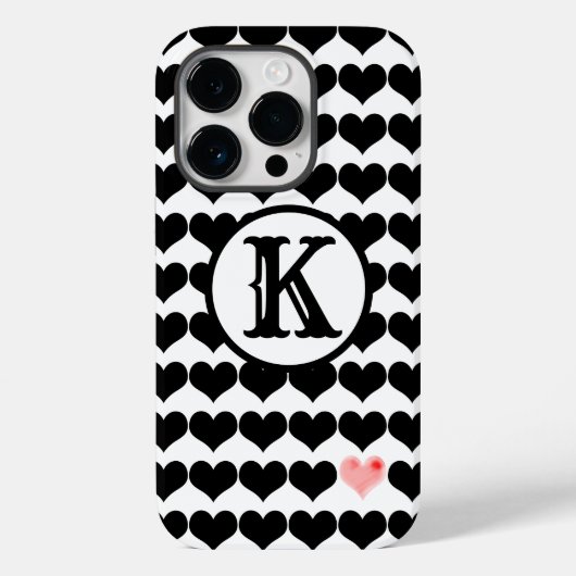 Eén roze hart (initiaal) Case-Mate iPhone case (Achterkant)