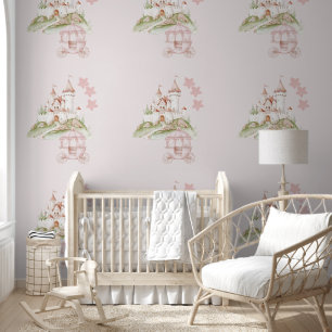 Een roze kasteel voor een Princess Peel & Stick Behang