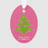 Een roze kerstversiering ornament (achterkant)