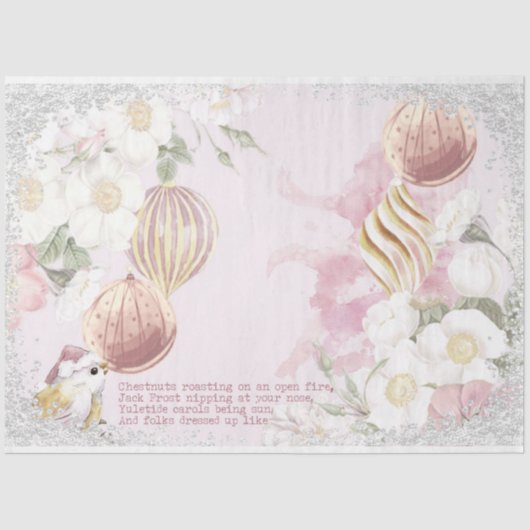 Een roze kleurenkerstserie Design 7 Tissuepapier (Voorkant)