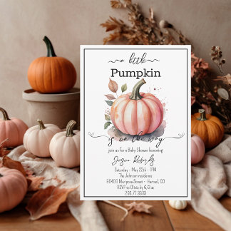 Een Roze Pompoen Roze Baby Shower Uitnodiging
