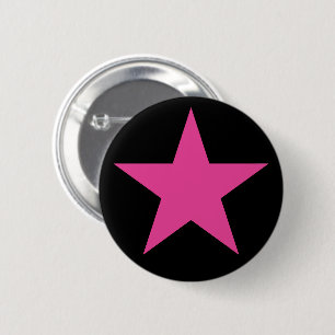 Een roze ster van het feminisme ronde button 5,7 cm