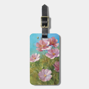 Een roze tuin bagagelabel