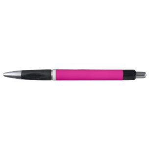 Een roze vierkant met een witte rand, waardoor een pen