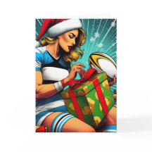 Een Rugby Kerstmis - Rugby-Wenskaart