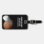 Een ruimteschip in aeroshell nadert Mars. Bagagelabel (Voorkant horizontaal)