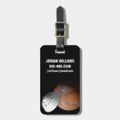 Een ruimteschip in aeroshell nadert Mars. Bagagelabel (Voorkant verticaal)