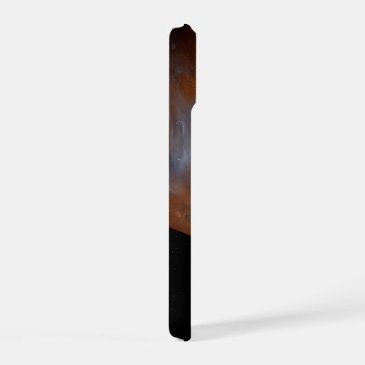 Een ruimteschip in aeroshell nadert Mars. iPhone 15 Hoesje (Rechterkant)