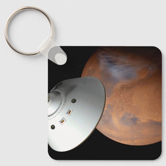 Een ruimteschip in aeroshell nadert Mars. Sleutelhanger (Voorkant)