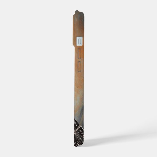 Een ruimteschip in een baan om Mars. iPhone 15 Hoesje (Linkerkant)