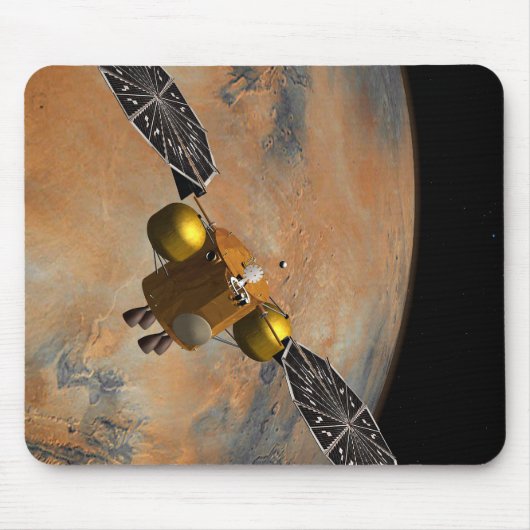 Een ruimteschip in een baan om Mars. Muismat (Voorkant)