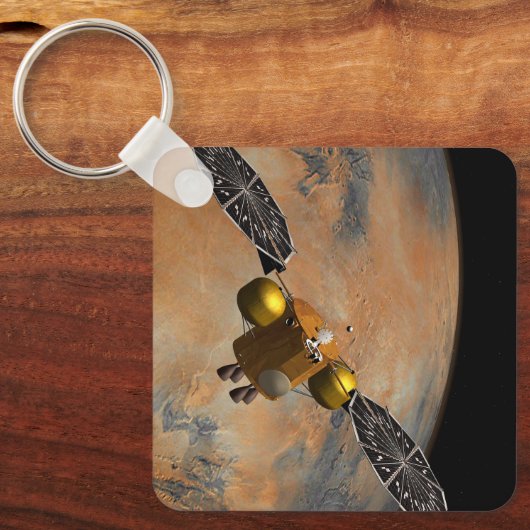 Een ruimteschip in een baan om Mars. Sleutelhanger (Voorkant)