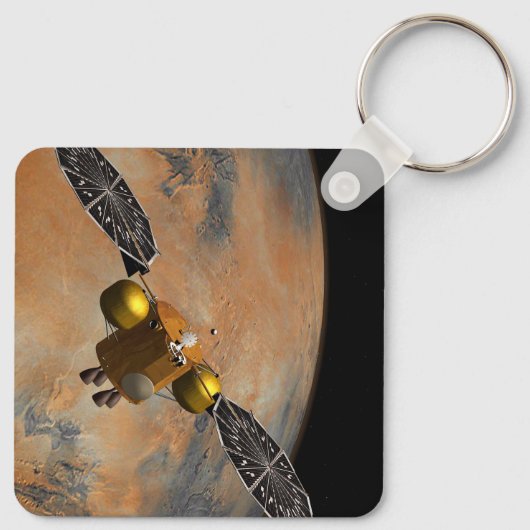 Een ruimteschip in een baan om Mars. Sleutelhanger (Achterkant)