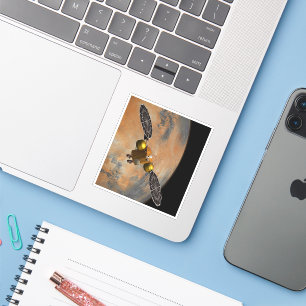 Een ruimteschip in een baan om Mars. Sticker