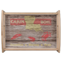 Een Rustic Cajun Boil Sign Serving Tray