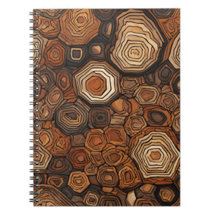 Een rustiek Notitieboek met natuurlijke houten tex