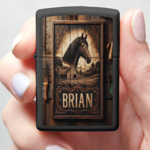 Een rustiek portret van Brian, een edel paard op e