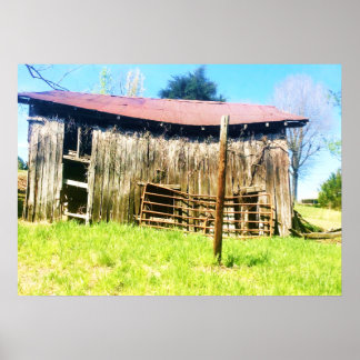 Een rustieke 100 jaar oude schuur Poster