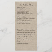 Een rustieke kant & Burlap bruiloft programma (Achterkant)