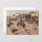 “Een rustige dag in Utica” van Charles M Russell Briefkaart (Voorkant / Achterkant)