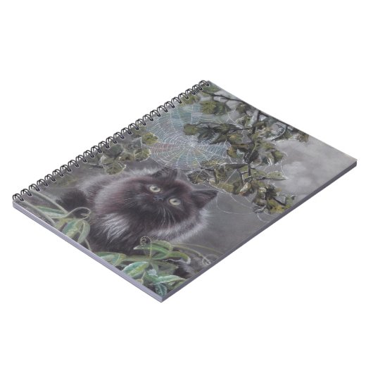 Een rustige plek - Kitten en Spiderweb Notitieboek (Linkerzijde)