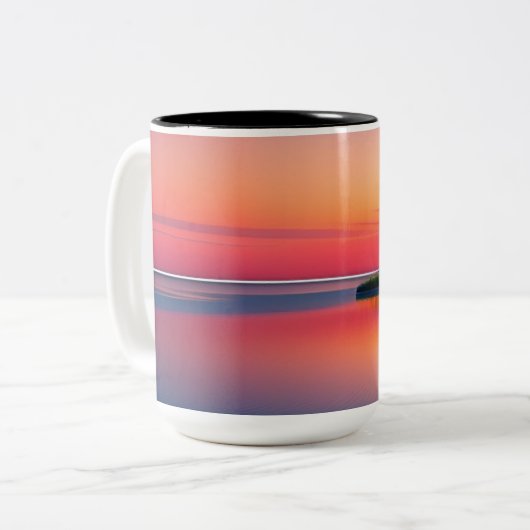 Een rustige scène tweekleurige koffie Mok (Voorkant links)