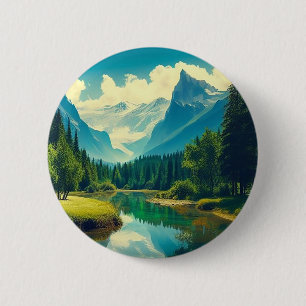 Een rustige schoonheid ronde button 5,7 cm