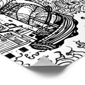 Een rustige strand hangmat print kunst (Hoek)