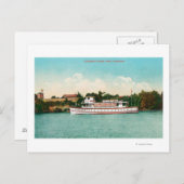 Een Sacramento River Scene met een Riverboat Briefkaart (Voorkant / Achterkant)