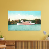 Een Sacramento River Scene met een Riverboat Canvas Afdruk (Insitu (Woonkamer))
