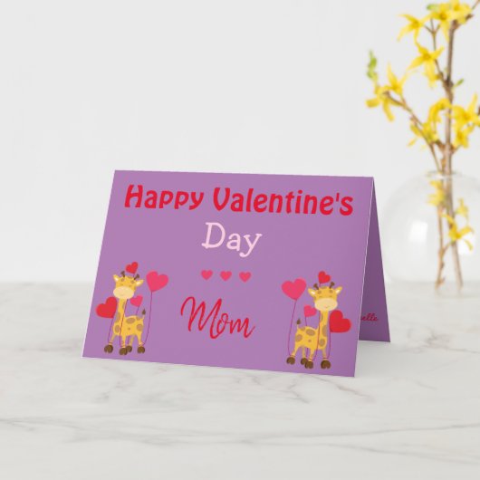 Een Safari-Valentijn voor mama Kaart (Gele Bloem)