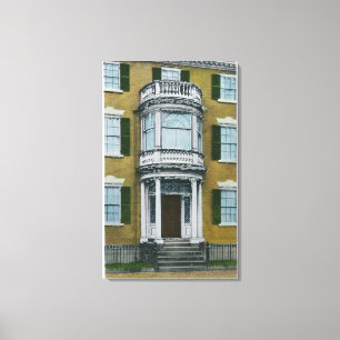 Een Safford Porch, een Salem Doorway Canvas Afdruk