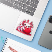 Een salamander voor Valentin sticker (Laptop met iPhone)