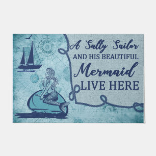 Een Salty Sailor en zijn mooie Zeemeerblauw Deurmat