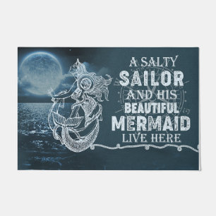 Een Salty Sailor en zijn mooie Zeemeermin Deurmat