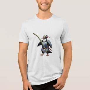 Een samoerai pinguïn Tri-Blend shirt