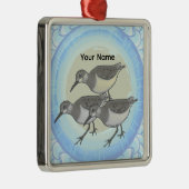 Een Sandpipers Premium Vierkante Ornament (Rechts)