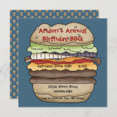 Een sappige hamburger uitnodiging (Voorkant / Achterkant)