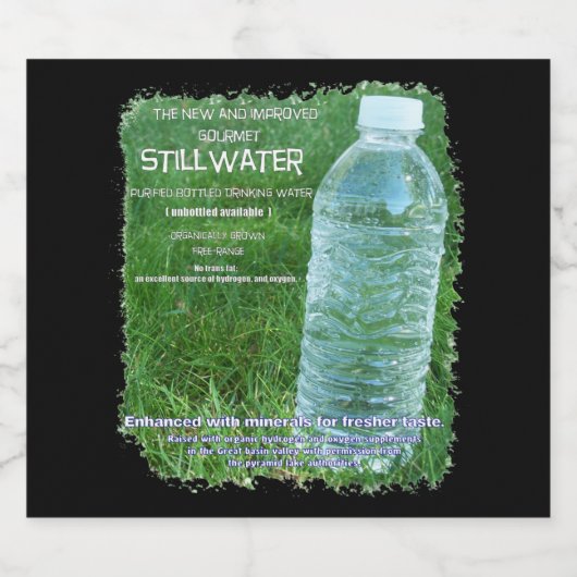 Een satire parodie parodie waterfles label bier etiket (Enkel label)