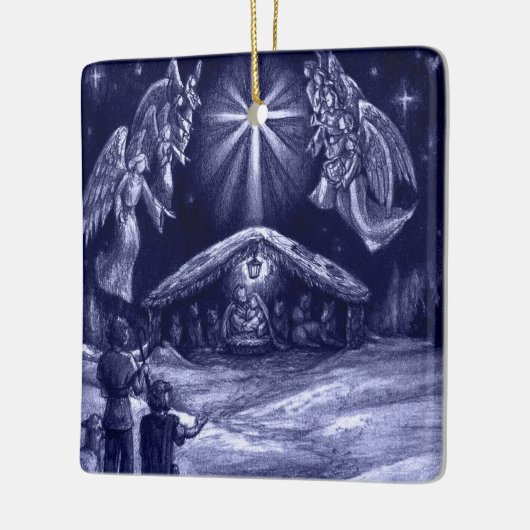 Een Savior is geboren! Keramisch Ornament (Links)