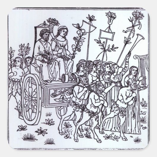 Een scène uit het decameron vierkante sticker (Voorkant)