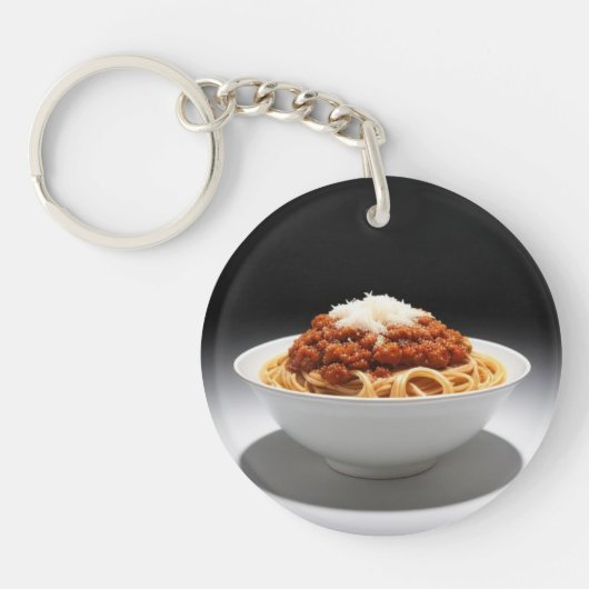 Een schaal Spaghetti Bolognese Sleutelhanger (Voorkant)